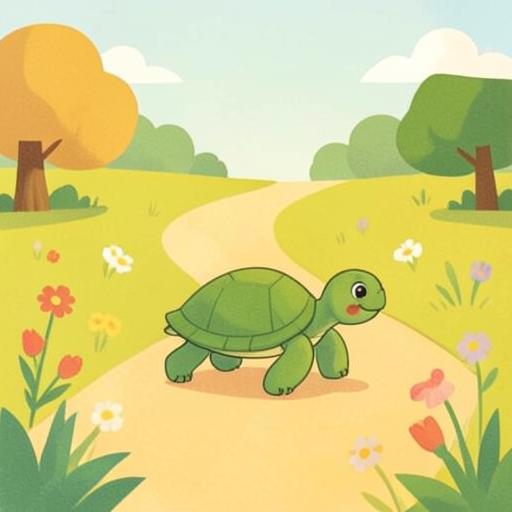 Toby the Turtle — a friendly green turtle on a sunny path